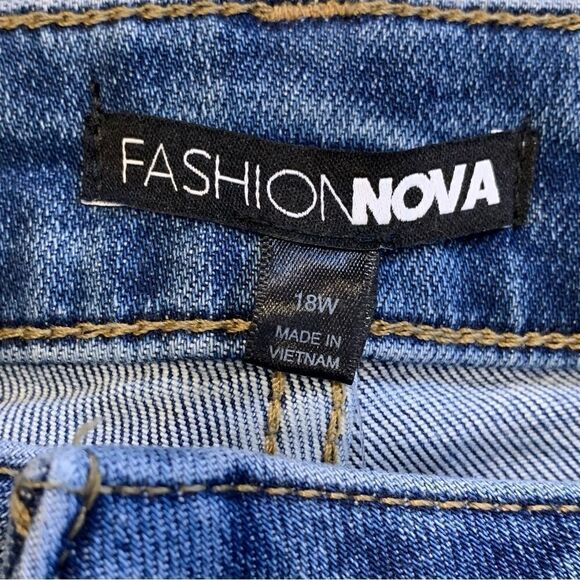 Fashion Nova Killing Em Softly Side Split Jean High Rise Wide Leg Size 18 - Picture 5 of 10